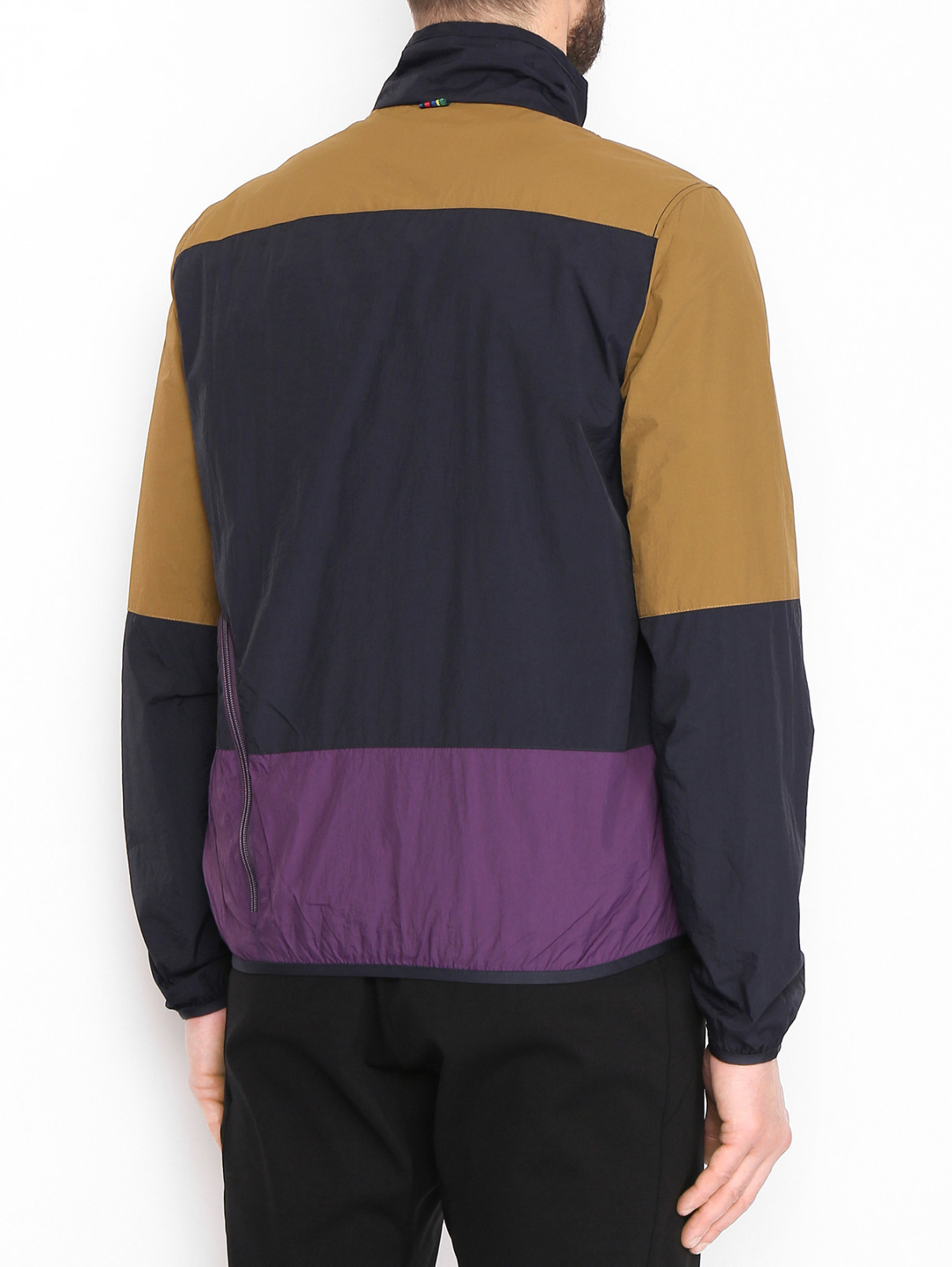 Куртка из нейлона на молнии с карманами Paul Smith  –  МодельВерхНиз1  – Цвет:  Синий