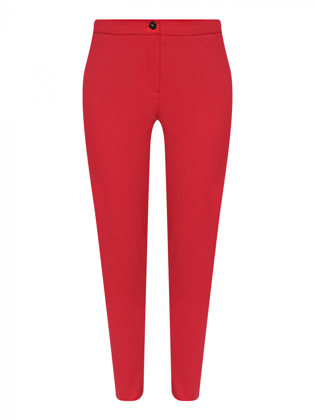 Укороченные брюки из смешанного хлопка Marina Rinaldi  –  Общий вид  – Цвет:  Красный