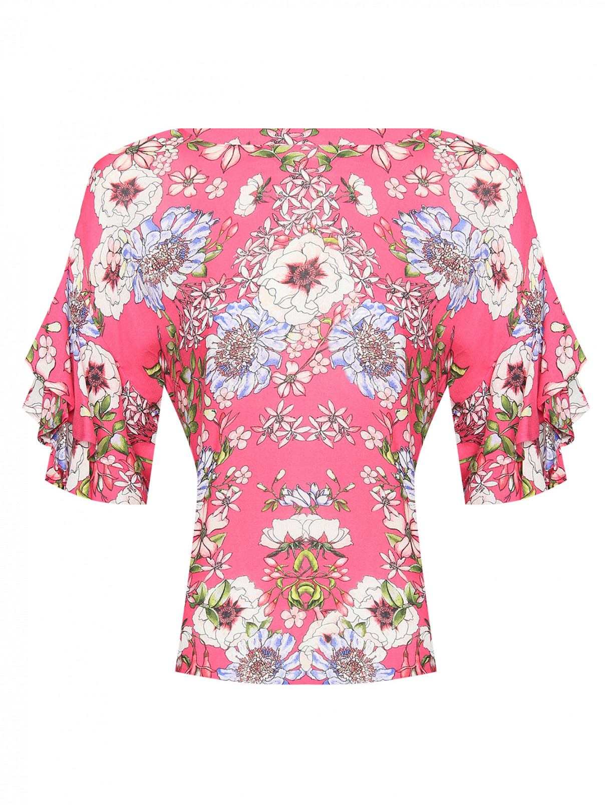 Блуза из вискозы с цветочным узором S.Oliver  –  Общий вид  – Цвет:  Узор