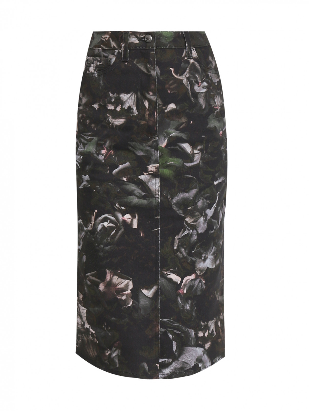 Джинсовая юбка из хлопка с узором Paul Smith  –  Общий вид  – Цвет:  Узор