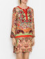 Платье из вискозы и шелка с узором Etro  –  МодельВерхНиз