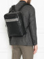 Рюкзак из фактурной кожи с принтом Etro  –  МодельВерхНиз