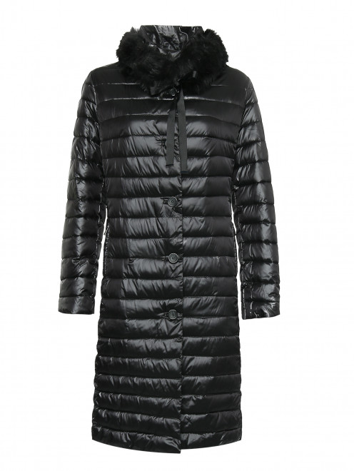 Удлиненная стеганая куртка с мехом Elena Miro - Общий вид