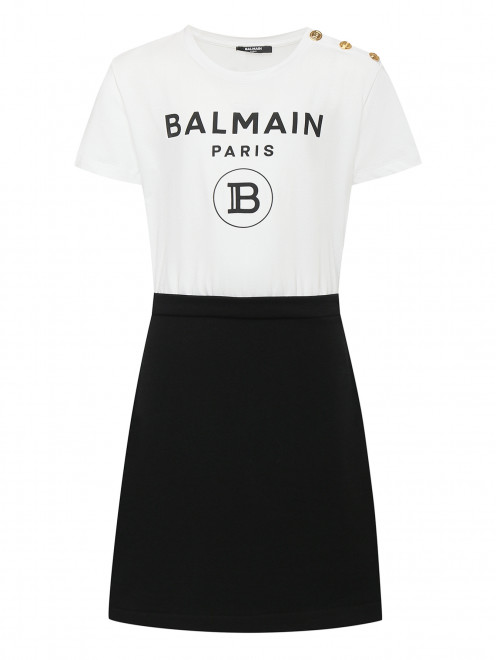 Платье с контрастной юбкой BALMAIN - Общий вид