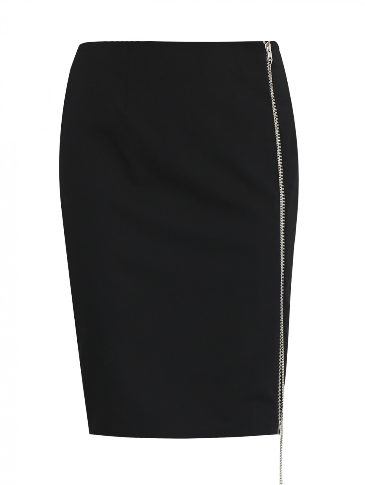 Юбка из шерсти с декоративной молнией Jean Paul Gaultier  –  Общий вид  – Цвет:  Черный