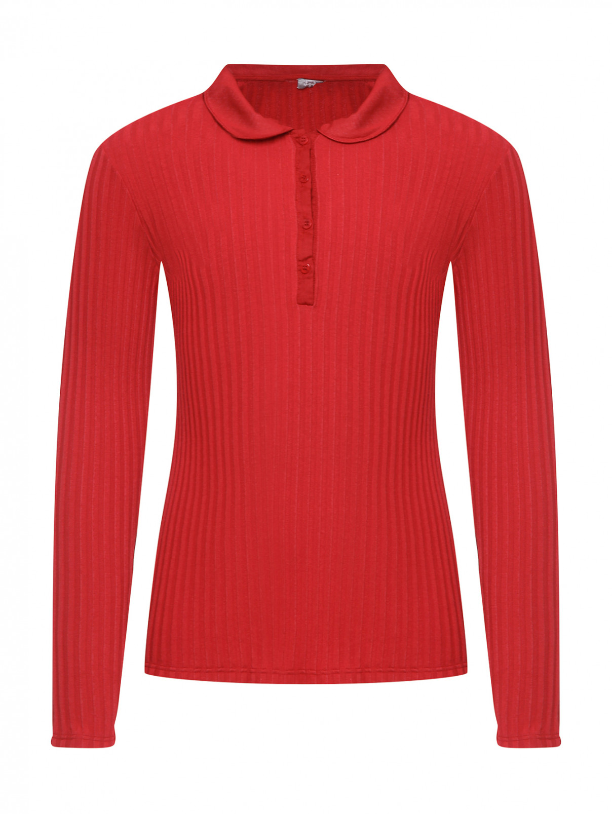 Блуза с отложным воротником Il Gufo  –  Общий вид  – Цвет:  Красный