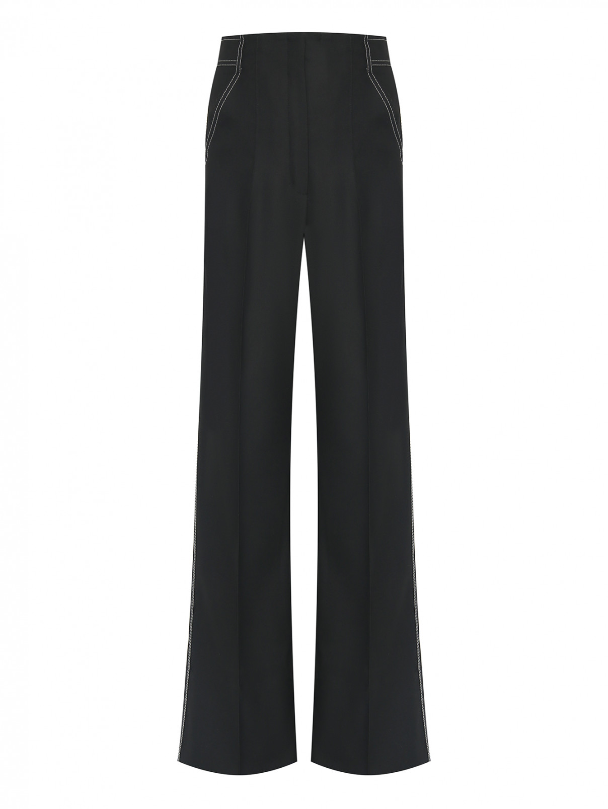 Широкие брюки с отстрочкой Dorothee Schumacher  –  Общий вид  – Цвет:  Черный