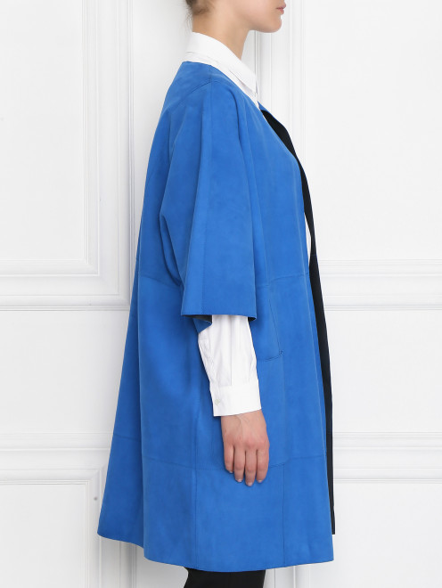 Пальто из замши с накладными карманами Marina Rinaldi - МодельВерхНиз2