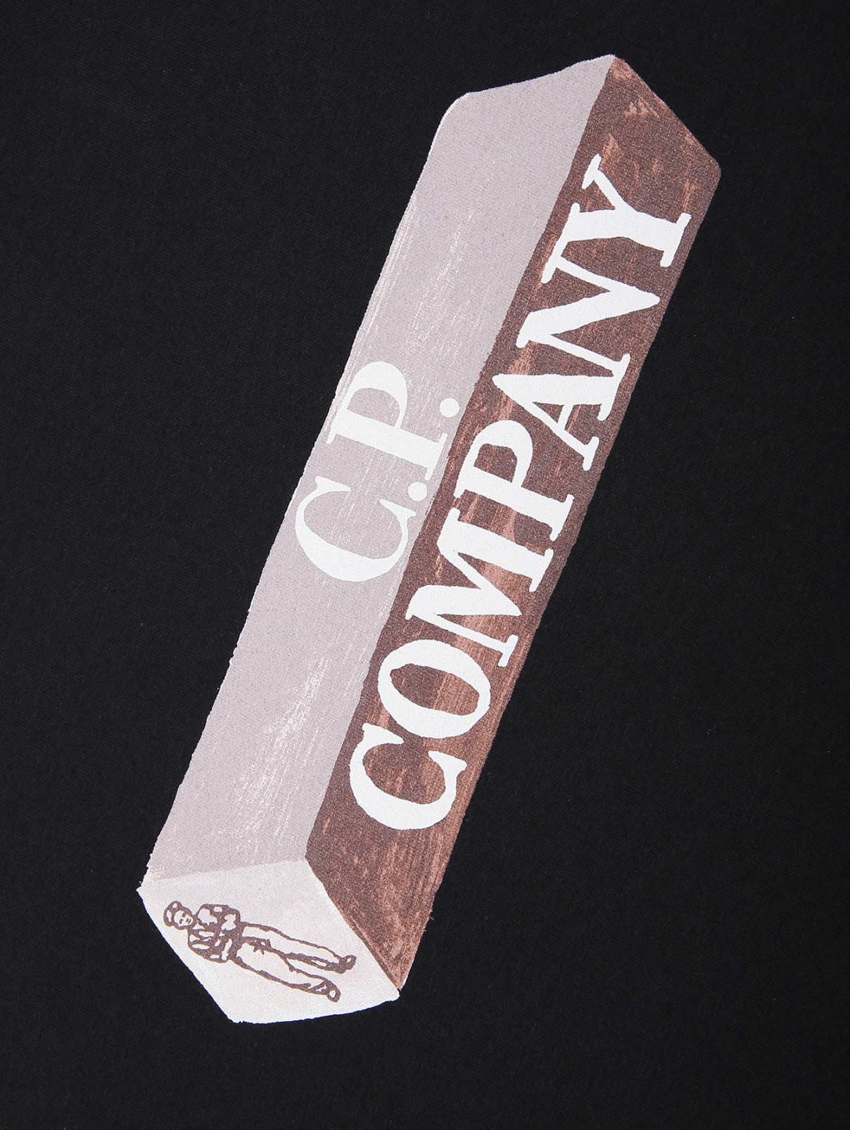 Футболка из хлопка с принтом C.P. Company  –  Деталь  – Цвет:  Черный