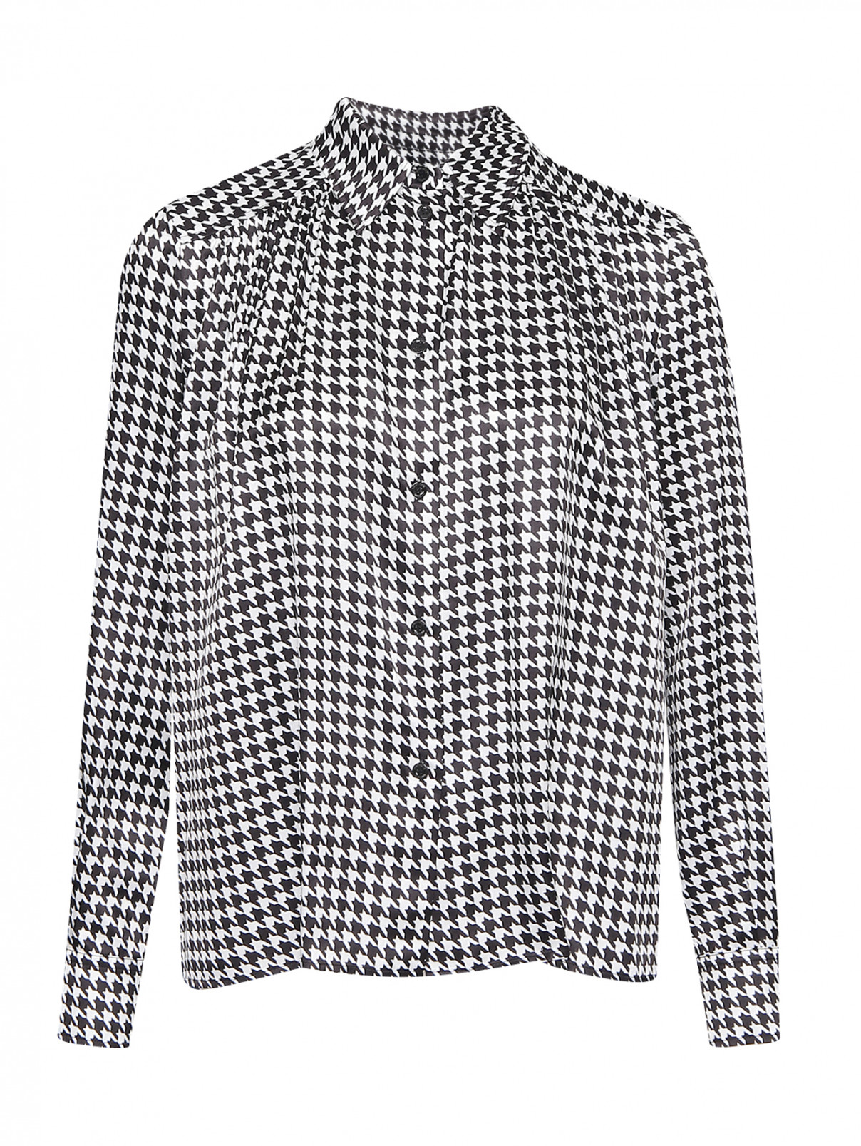 Блуза свободного кроя с узором Moschino Boutique  –  Общий вид  – Цвет:  Узор
