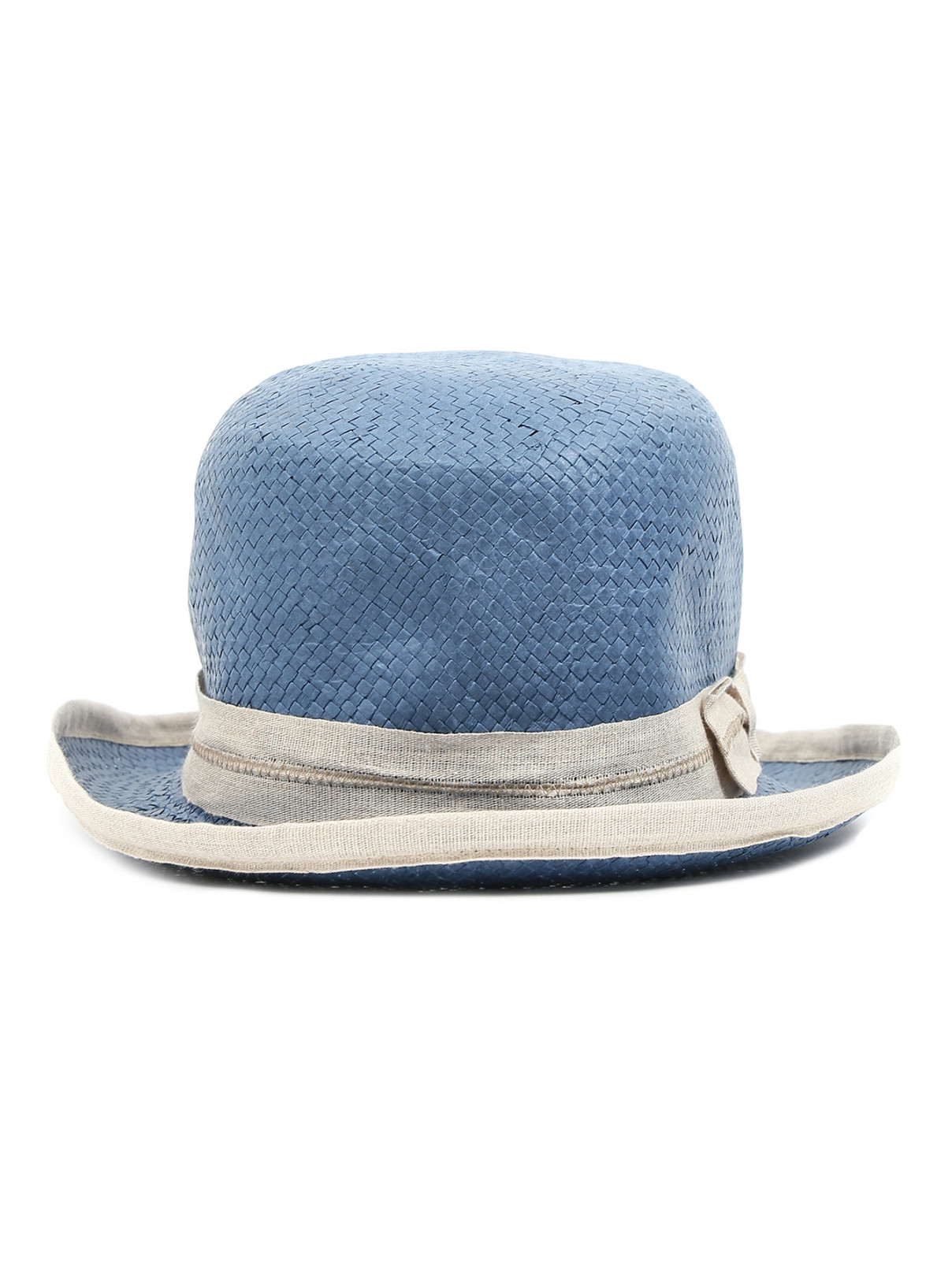 Шляпа соломенная с контрастной лентой Il Gufo  –  Обтравка1  – Цвет:  Синий