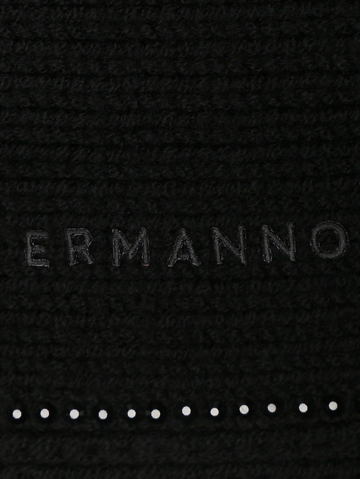Свитер из шерсти со стразами Ermanno Firenze  –  Деталь1  – Цвет:  Черный