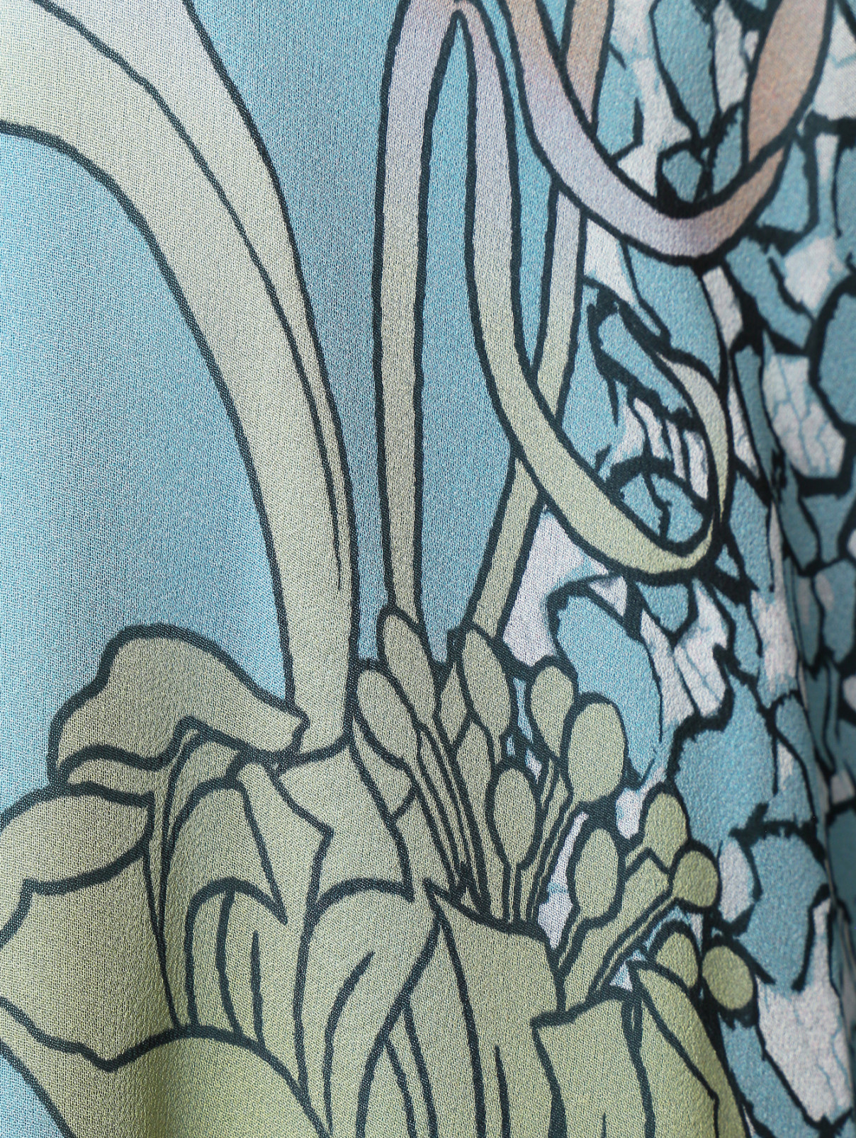 Туника из шелка с узором Marina Rinaldi  –  Деталь  – Цвет:  Синий