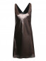 Платье на бретелях из шелка цвета металлик Alberta Ferretti  –  Общий вид