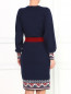 Платье-миди из шерсти с длинным рукавом и узором BOSCO  –  Модель Верх-Низ1
