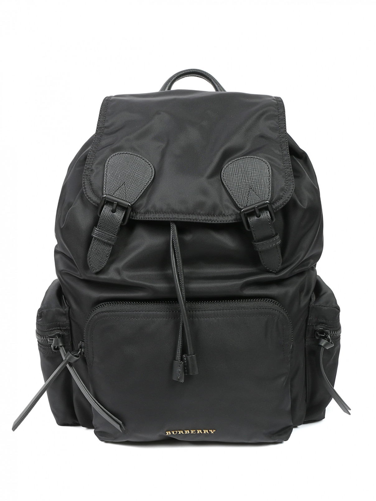 Рюкзак со вставками из кожи Burberry  –  Общий вид  – Цвет:  Черный