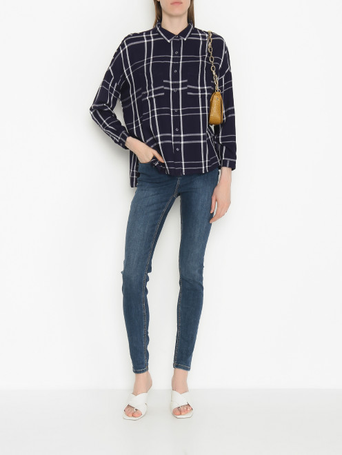 Рубашка из вискозы в клетку SuperDry - МодельОбщийВид