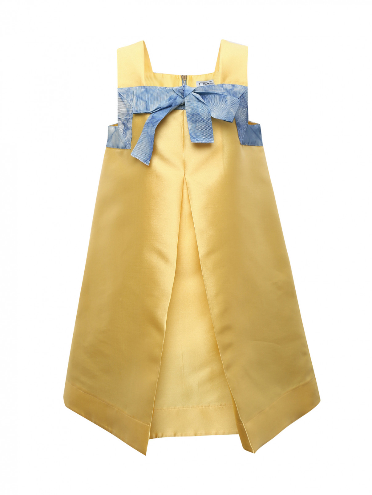 Платье А-силуэта с контрастной лентой MiMiSol  –  Общий вид  – Цвет:  Желтый