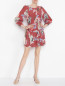 Платье из шелка с цветочным узором Max&Co  –  МодельОбщийВид
