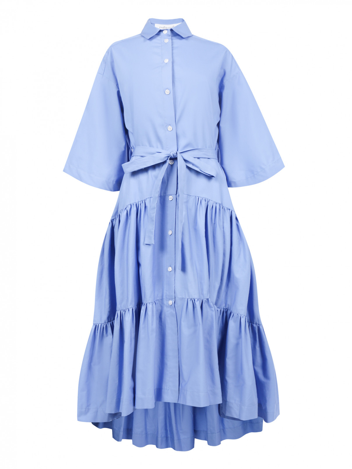 Платье из хлопка асимметричного кроя Milla Milla  –  Общий вид  – Цвет:  Синий