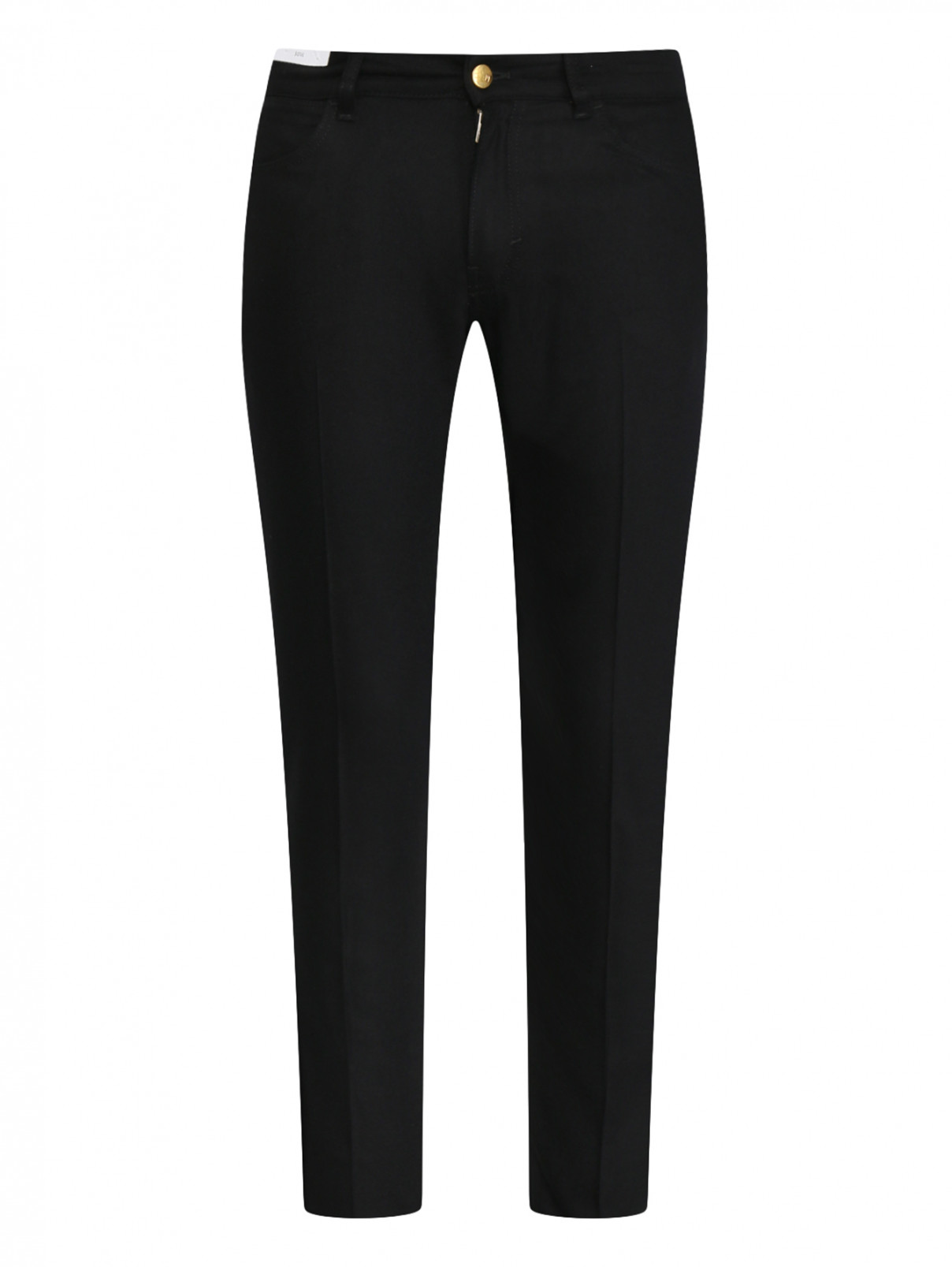 Однотонные брюки из шерсти PT Torino  –  Общий вид  – Цвет:  Черный