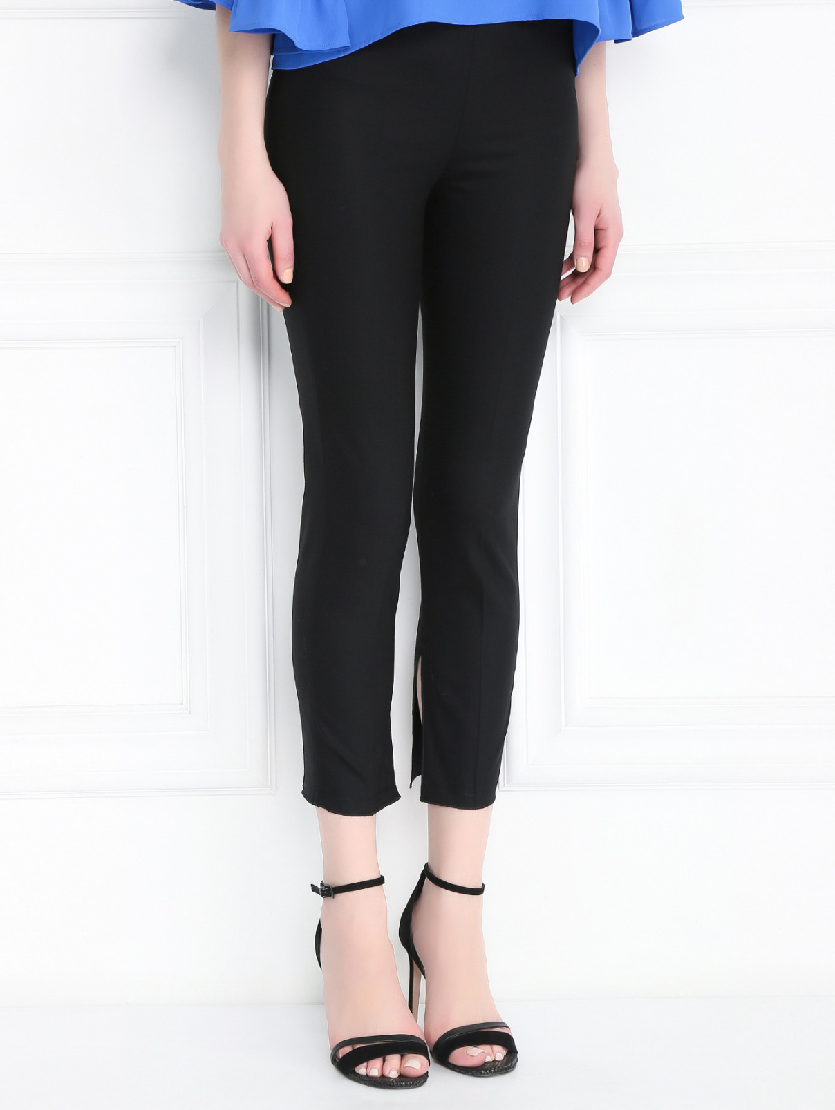 Укороченные брюки из шерсти JO NO FUI  –  Модель Верх-Низ  – Цвет:  Черный