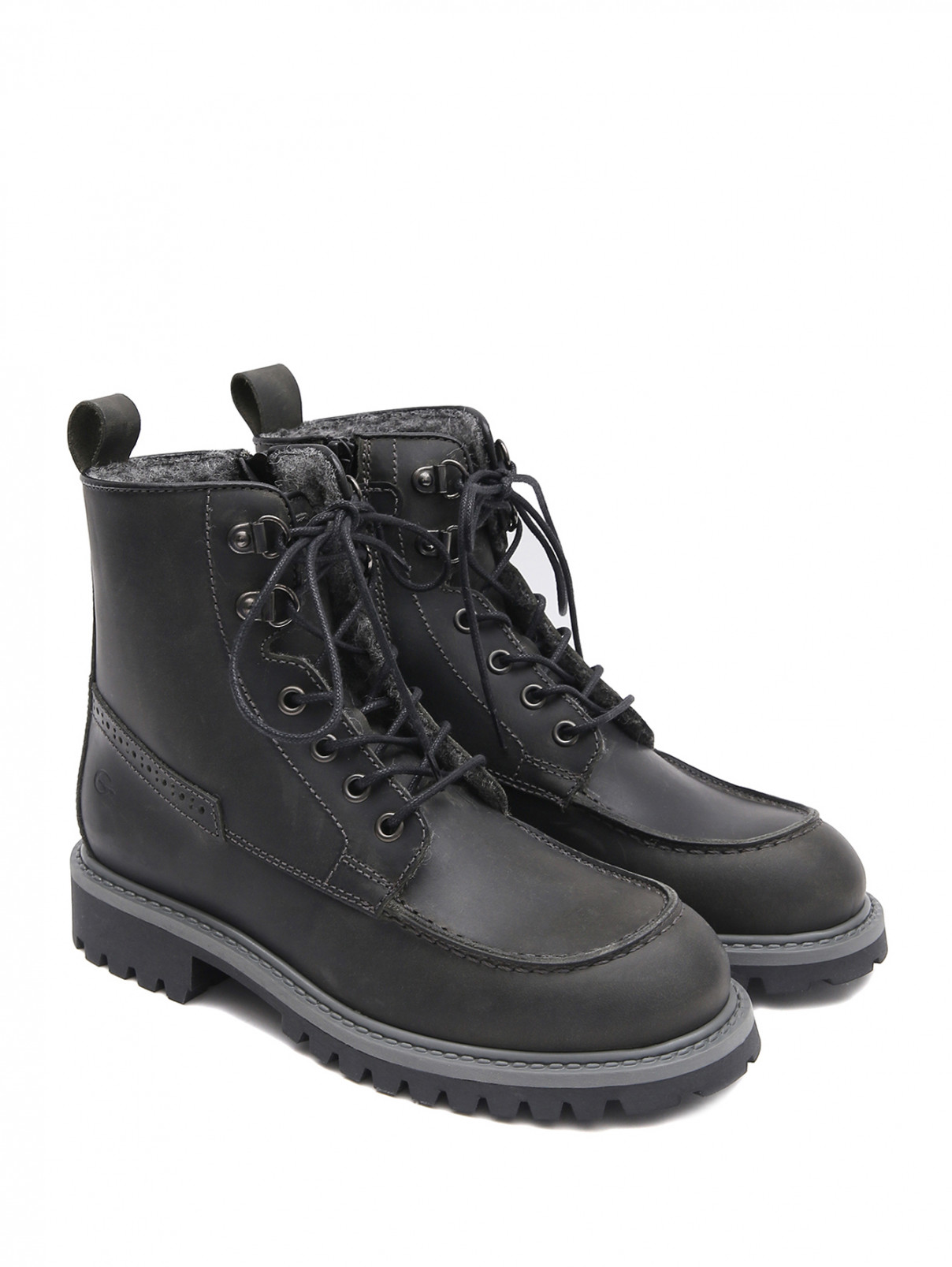 Утепленные кожаные ботинки Gallucci  –  Общий вид  – Цвет:  Черный