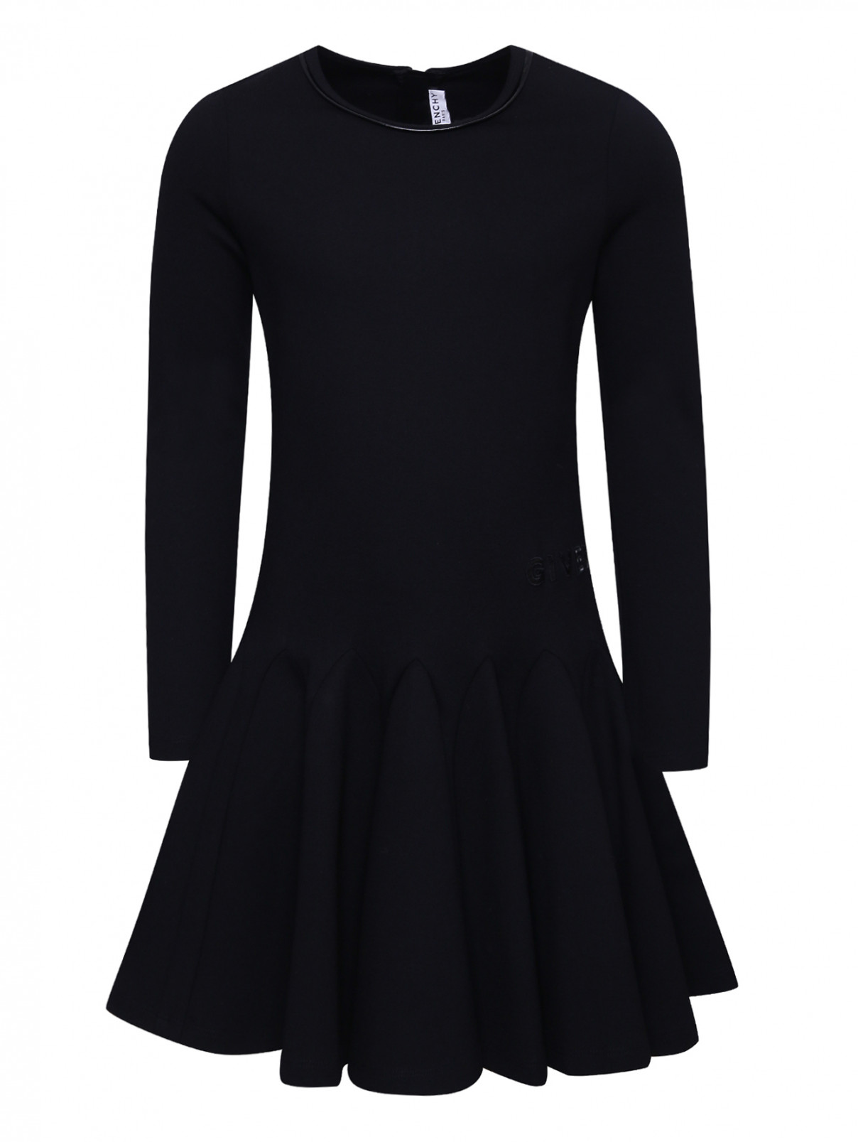 Трикотажное платье с клиньями на юбке Givenchy  –  Общий вид  – Цвет:  Черный