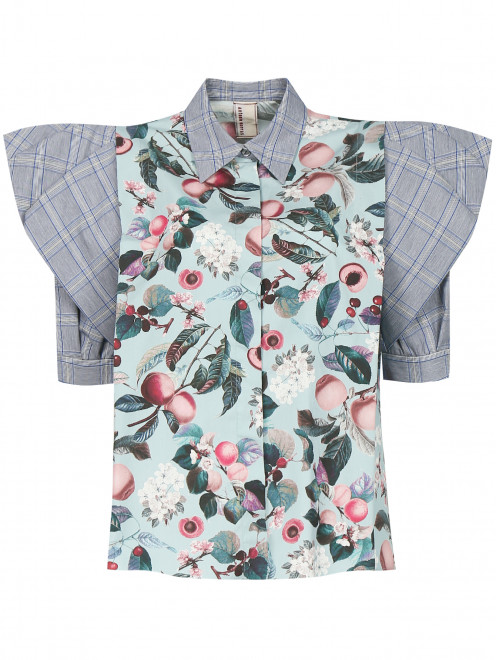 Блуза из хлопка с узором и контрастной отделкой Antonio Marras - Общий вид