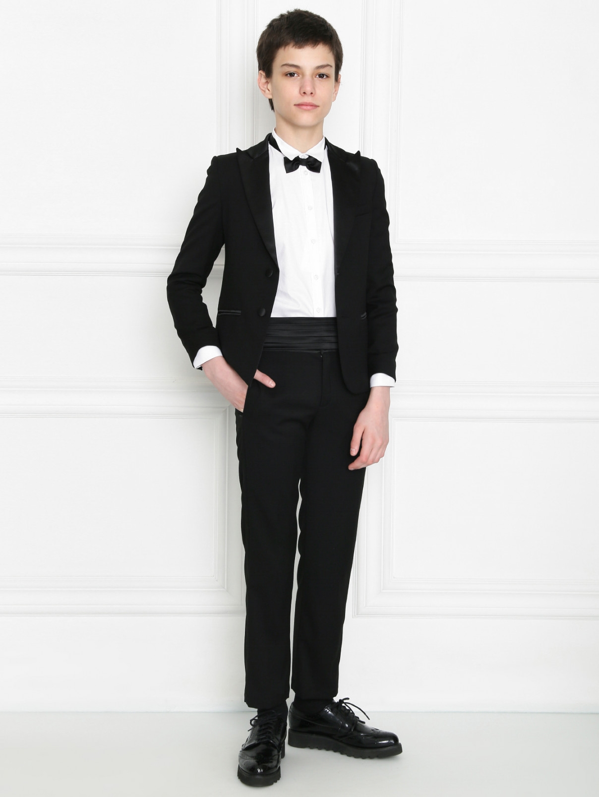 Комплект - костюм, галстук-бабочка, рубашка из хлопка Aletta  –  МодельОбщийВид1  – Цвет:  Черный