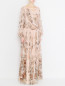 Платье-макси из шелка с узором Alberta Ferretti  –  МодельВерхНиз