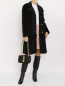 Комбинированное пальто с декоративными пуговицами Moschino Boutique  –  МодельОбщийВид