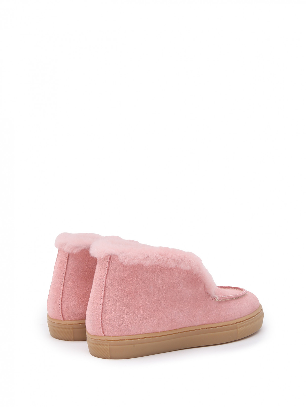 Замшевые утепленные ботинки Gallucci  –  Обтравка2  – Цвет:  Розовый