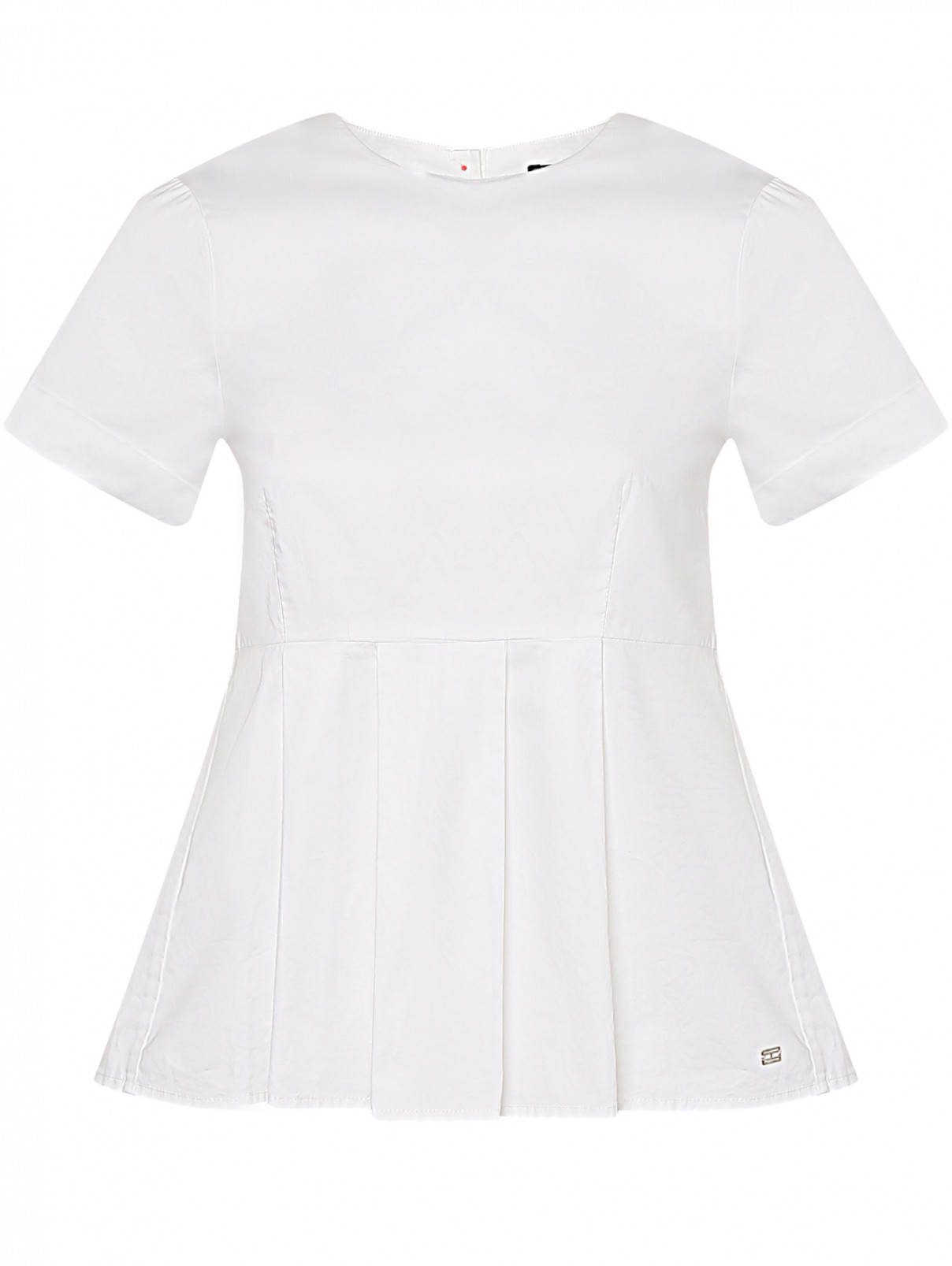 Блуза из хлопка с короткими рукавами Tommy Hilfiger  –  Общий вид  – Цвет:  Белый