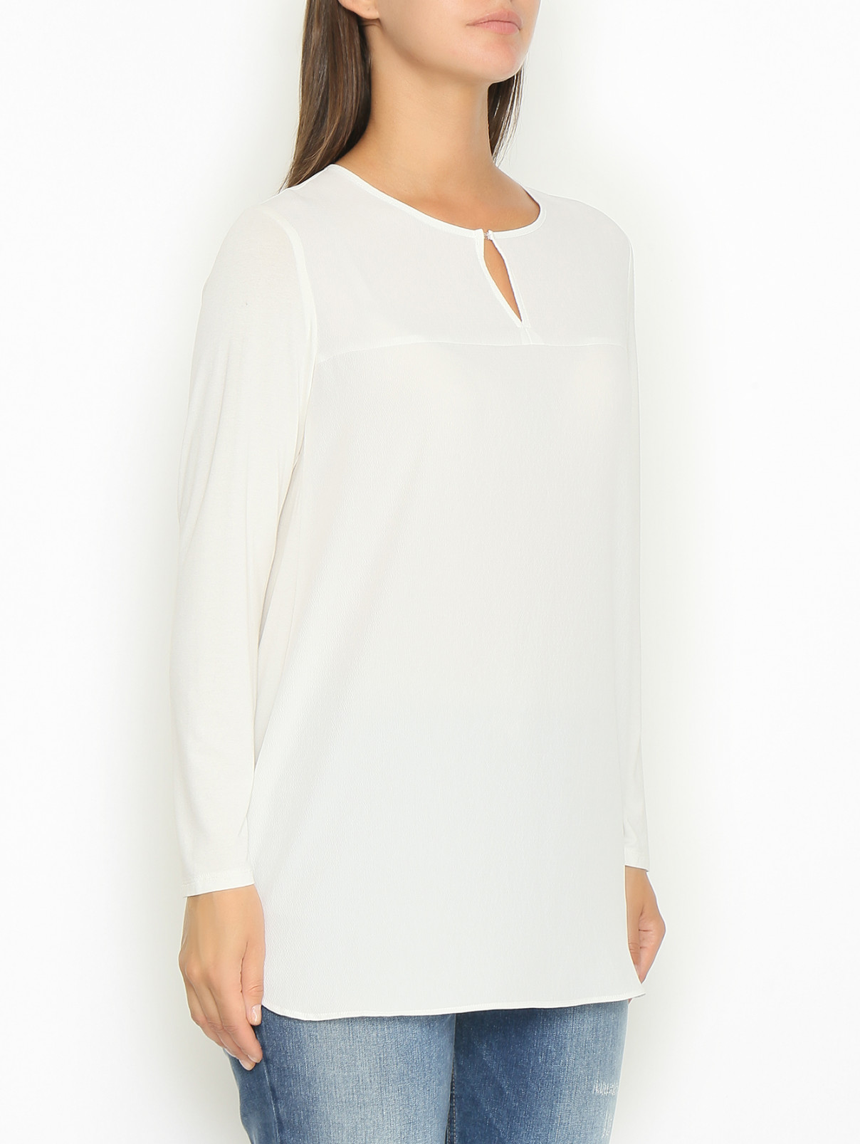 Блуза свободного кроя Persona by Marina Rinaldi  –  МодельВерхНиз  – Цвет:  Белый