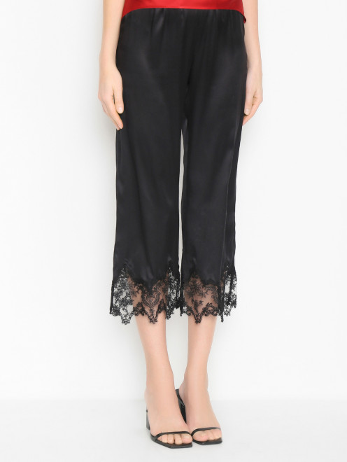 Брюки из шелка с кружевом Ermanno Scervino - МодельВерхНиз