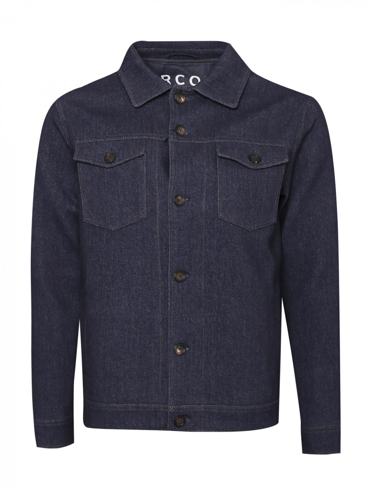 Куртка из хлопка с накладными карманами Circolo  –  Общий вид  – Цвет:  Синий