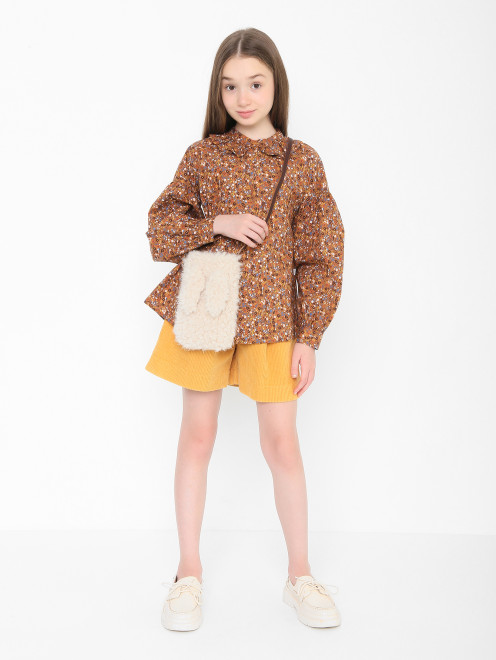 Блуза из хлопка с цветочным узором Il Gufo - МодельОбщийВид