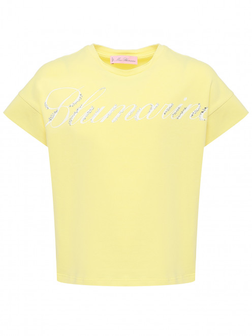 Футболка со стразами и коротким рукавом Miss Blumarine - Общий вид