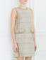 Платье-мини из льна и хлопка без рукавов Alberta Ferretti  –  Модель Верх-Низ