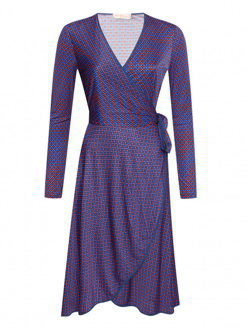 Платье-миди из вискозы с узором Tory Burch - Общий вид