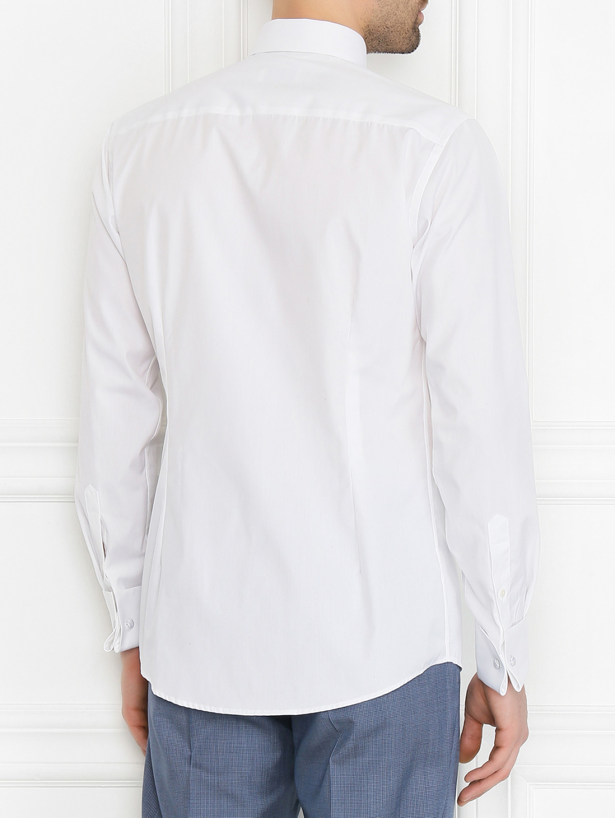Рубашка из хлопка с манишкой Eton  –  МодельВерхНиз1  – Цвет:  Белый