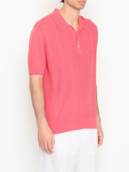 Поло из шелка и льна Piacenza Cashmere 1733 - МодельВерхНиз