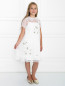 Платье из шелка с цветочной аппликацией MiMiSol  –  МодельОбщийВид