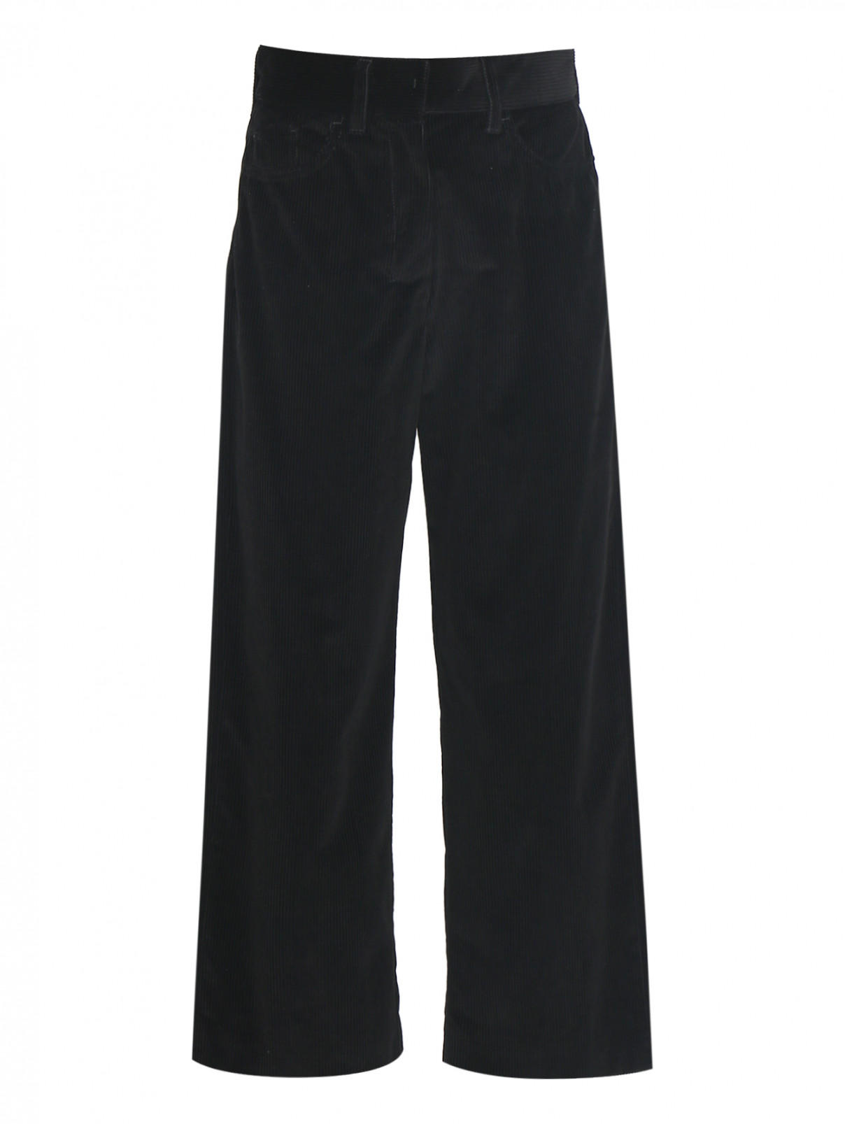Вельветовые брюки с карманами Max Mara  –  Общий вид  – Цвет:  Черный