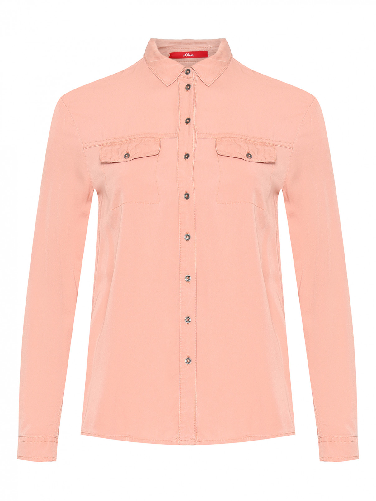 Блуза из вискозы с накладными карманами S.Oliver  –  Общий вид