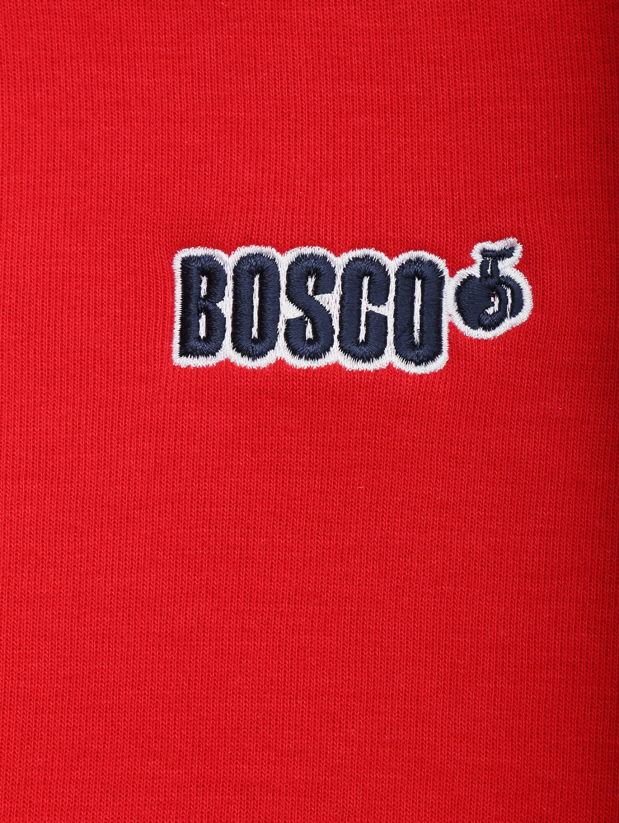 Хлопковая толстовка с вышивкой BOSCO  –  Деталь  – Цвет:  Красный