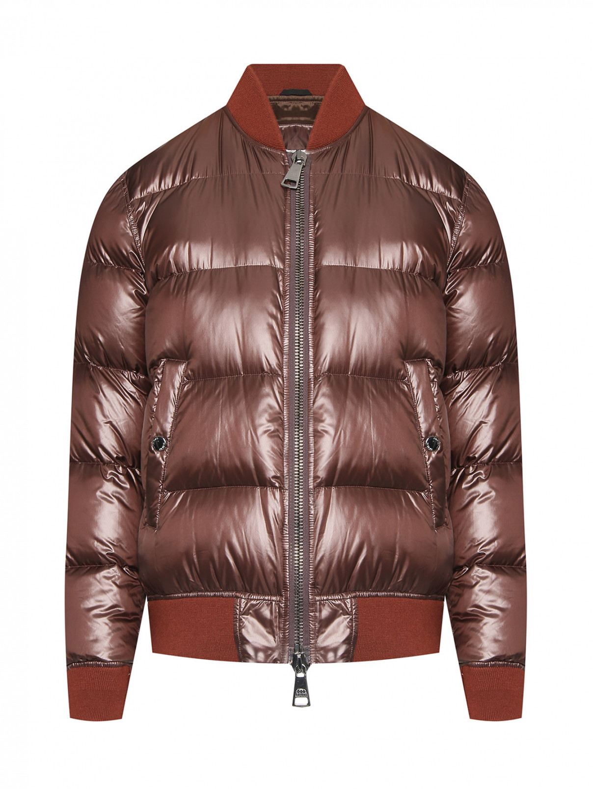 Пуховая куртка-бомбер с карманами Tatras  –  Общий вид  – Цвет:  Коричневый