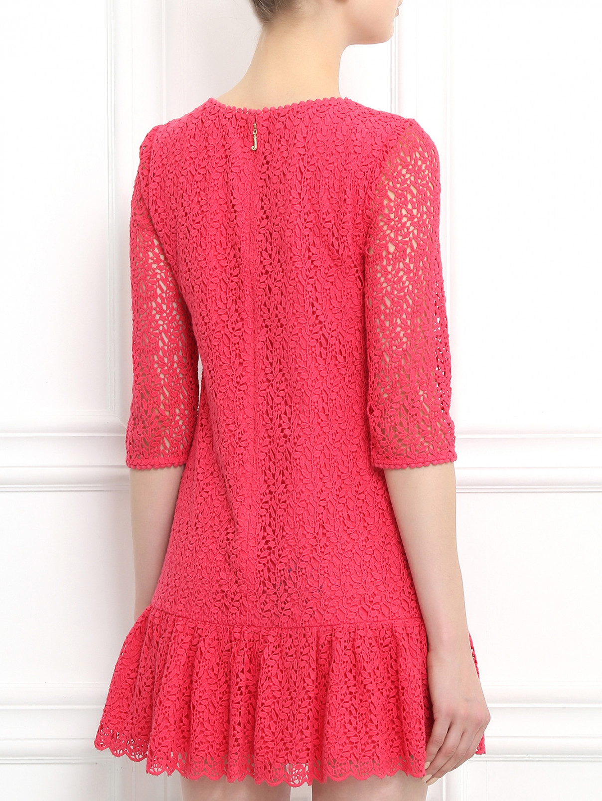 Платье-мини из хлопка с цветочным узором Juicy Couture  –  Модель Верх-Низ1  – Цвет:  Розовый