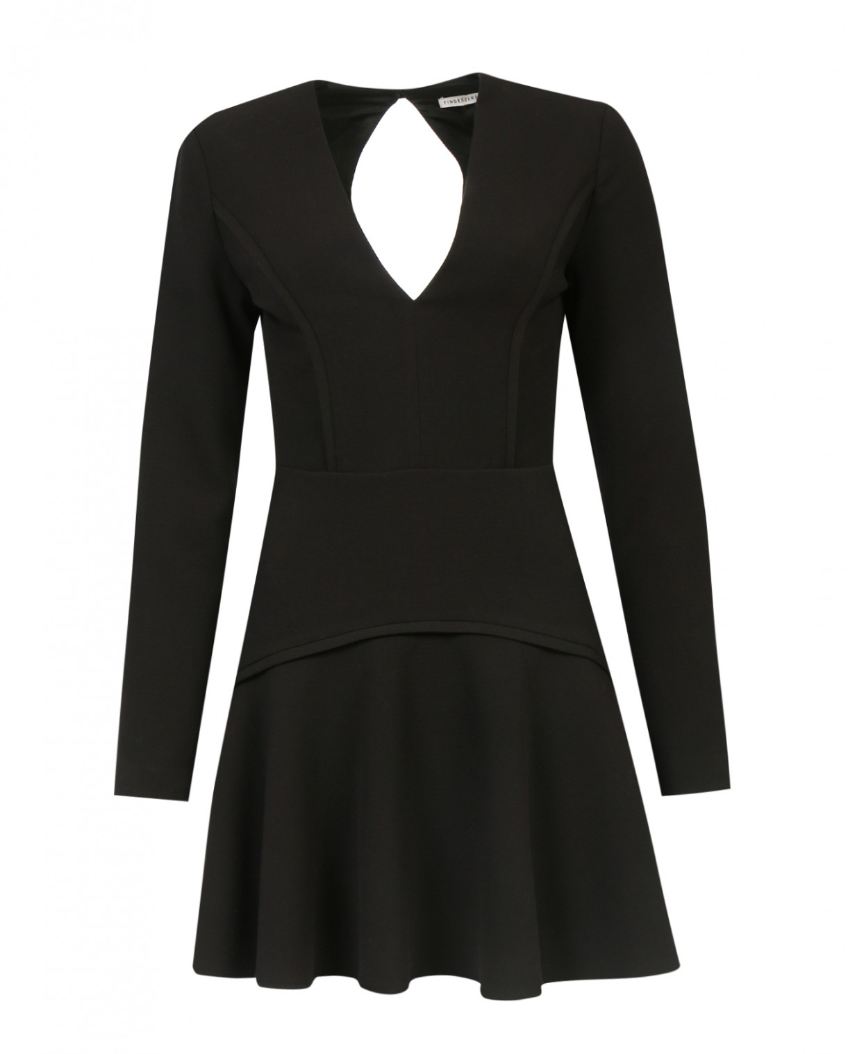 Платье с длинным рукавом и вырезом на спине Finders Keepers  –  Общий вид  – Цвет:  Черный